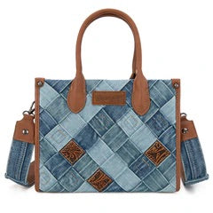 Wrangler woven denim concealed carry tote/crossbody jean