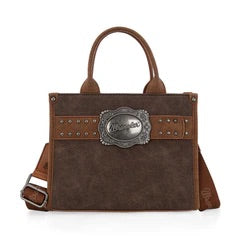wrangler buckle tote/crossbody coffee