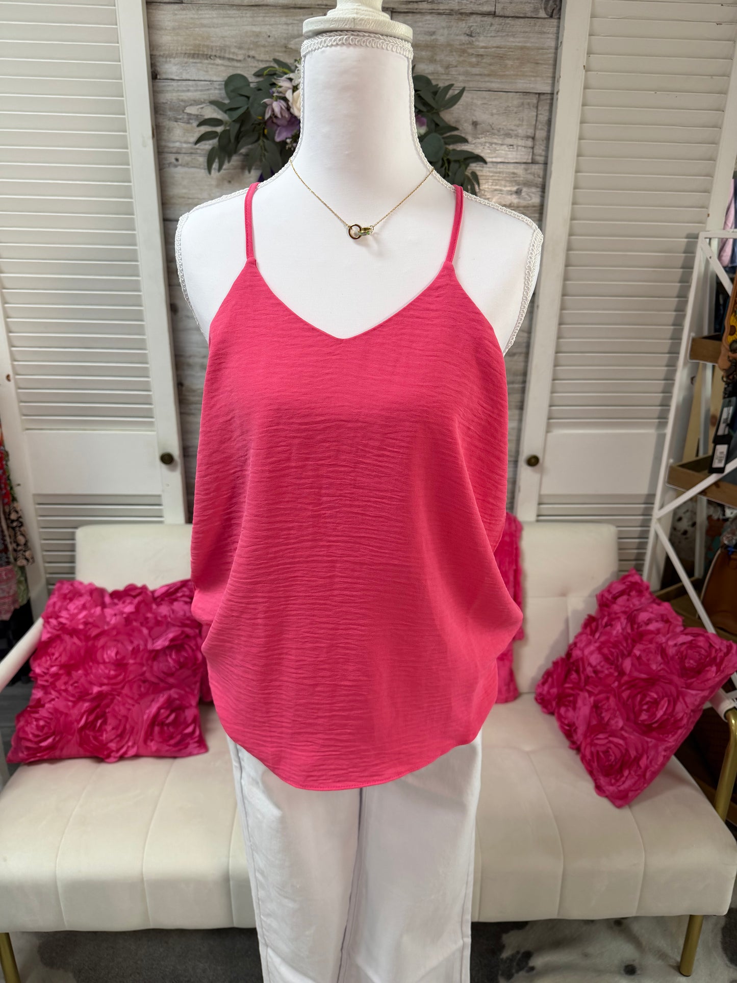V neck adjustable cami top
