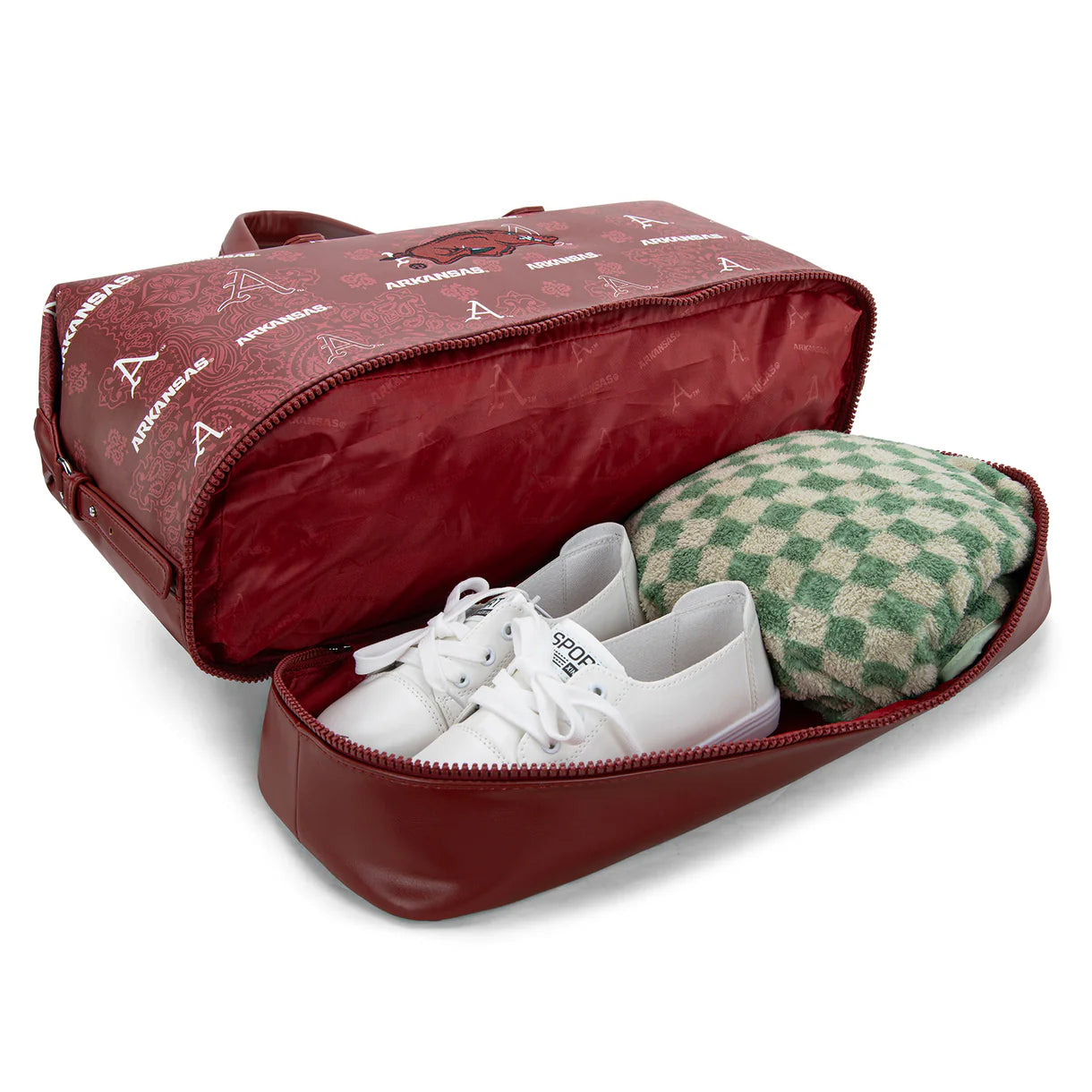 University of Arkansas Razorbacks Duffle Bag - Burgundy