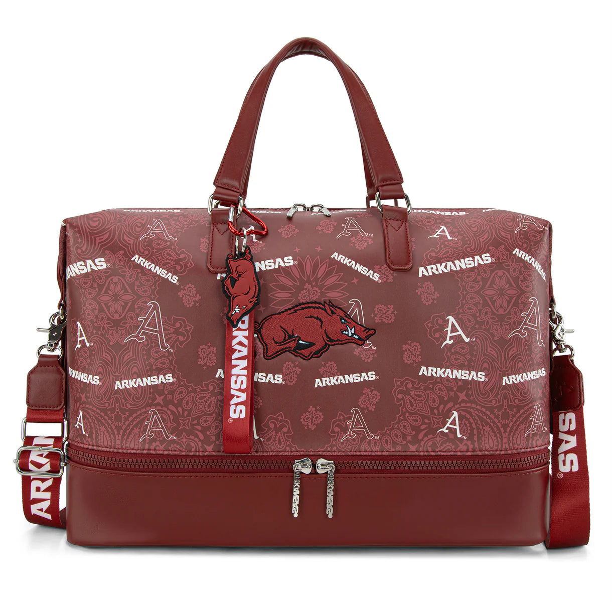 University of Arkansas Razorbacks Duffle Bag - Burgundy