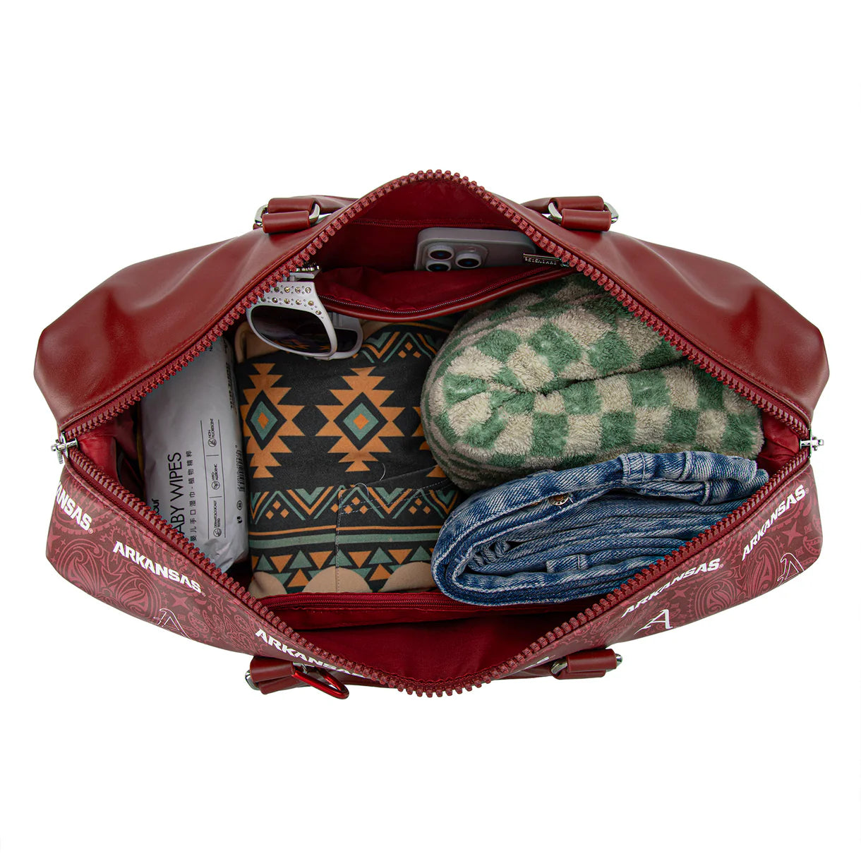 University of Arkansas Razorbacks Duffle Bag - Burgundy
