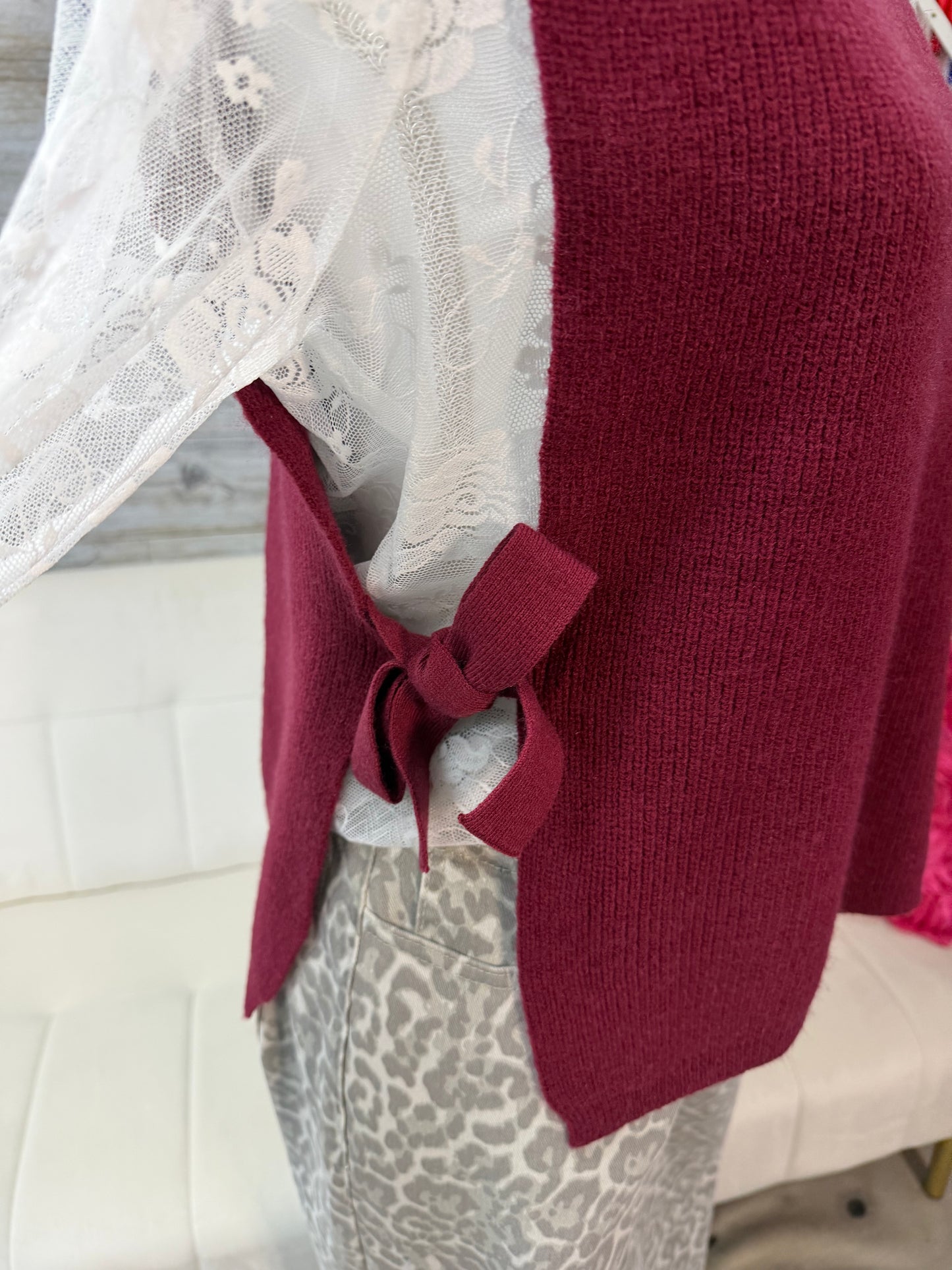 Side tie sweater vest